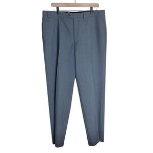 Ralph Lauren Slacks Mens 36x32 Gray Dress Pants Pleated Total Comfort 100% Wool